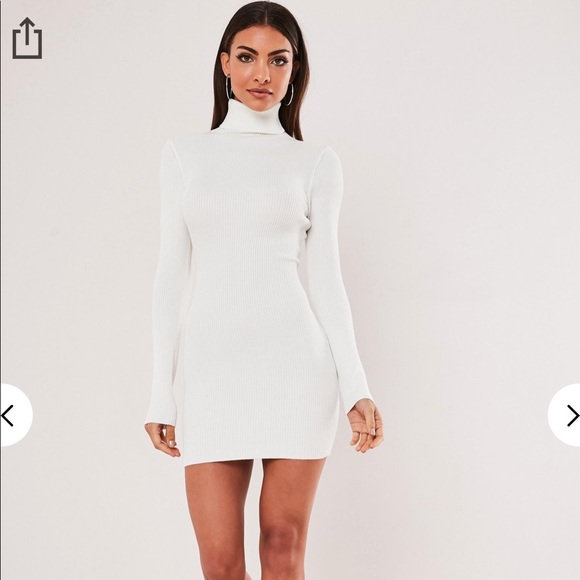 Missguided White Roll Neck Knitted Mini 